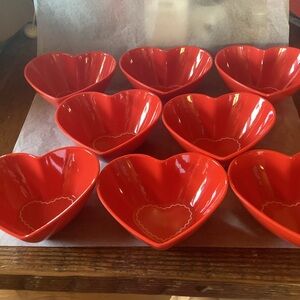 Pillowfort Heart Bowls - set of 8 in red